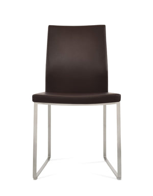 Soho Concept Pasha Sled Dining Chair In Soft Cream - Stylish Leatherette Design With 2-year Guarantee Included! Brown  Soho-concept-dining-chair-04762