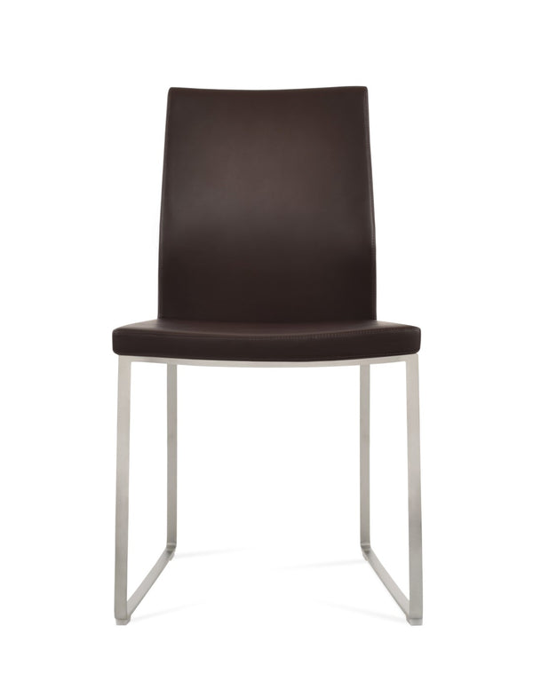 Soho Concept Pasha Sled Dining Chair In Soft Cream - Stylish Leatherette Design With 2-year Guarantee Included! Brown  Soho-concept-dining-chair-04762