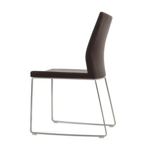 Soho Concept Pasha Sled Dining Chair In Soft Cream - Stylish Leatherette Design With 2-year Guarantee Included! Brown  Soho-concept-dining-chair-04762