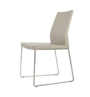 Soho Concept Pasha Sled Dining Chair In Soft Cream - Stylish Leatherette Design With 2-year Guarantee Included! Light Grey  Soho-concept-dining-chair-04764