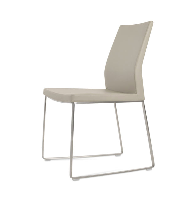 Soho Concept Pasha Sled Dining Chair In Soft Cream - Stylish Leatherette Design With 2-year Guarantee Included! Light Grey  Soho-concept-dining-chair-04764