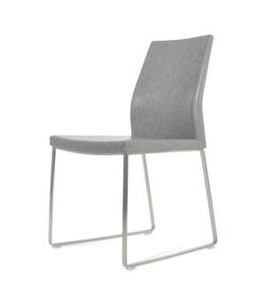 Soho Concept Pasha Sled Dining Chair - Premium Upholstery Options & Strong Base, 10-year Guarantee, Stylish Design Light Grey  Soho-concept-dining-chair-04765