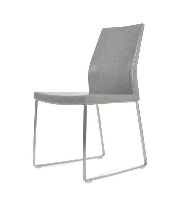 Soho Concept Pasha Sled Dining Chair - Premium Upholstery Options & Strong Base, 10-year Guarantee, Stylish Design Light Grey  Soho-concept-dining-chair-04765
