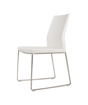 Soho Concept Pasha Sled Dining Chair - Premium Upholstery Options & Strong Base, 10-year Guarantee, Stylish Design White  Soho-concept-dining-chair-04767