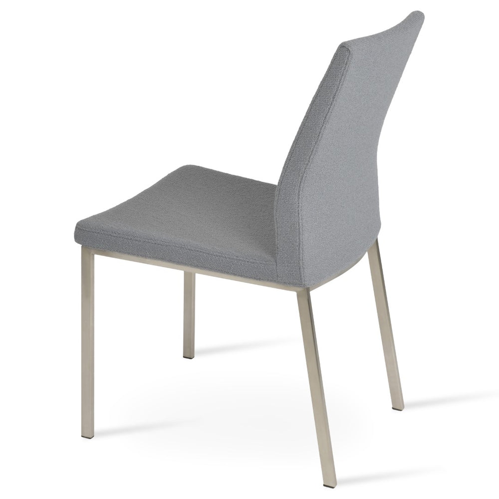 Soho Concept Pasha Sled Dining Chair - Elegant Camira Yoredale Boucle Or Leather, 10-year Guarantee, 350 Lbs Capacity Chrome,Black  Soho-concept-dining-chair-04989