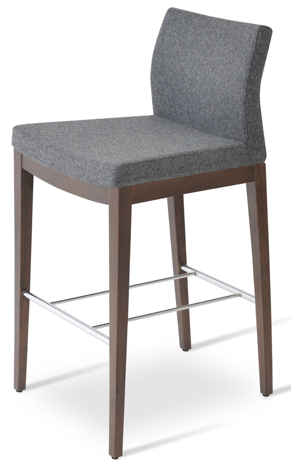 Soho Concept Pasha Barstools & Counterstools With Camira Era Fabric - Stylish, Durable, 10-year Guarantee! Walnut,Dark Grey  Soho-concept-dining-chair-09080