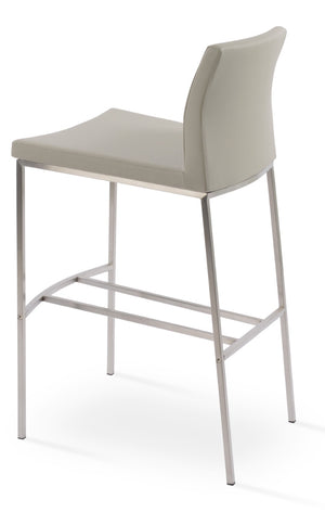 Soho Concept Pasha Modern Metal Barstools & Counterstools - Soft Leatherette, 2-year Guarantee, Durable Design Light Grey  Soho-concept-dining-chair-09090