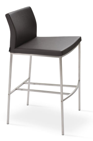 Soho Concept Pasha Modern Metal Barstools & Counterstools - Soft Leatherette, 2-year Guarantee, Durable Design Brown  Soho-concept-dining-chair-09087