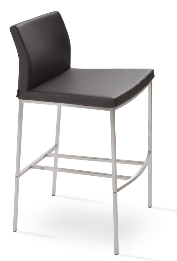 Soho Concept Pasha Modern Metal Barstools & Counterstools - Soft Leatherette, 2-year Guarantee, Durable Design Brown  Soho-concept-dining-chair-09082