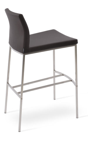 Soho Concept Pasha Modern Metal Barstools & Counterstools - Soft Leatherette, 2-year Guarantee, Durable Design Brown  Soho-concept-dining-chair-09084