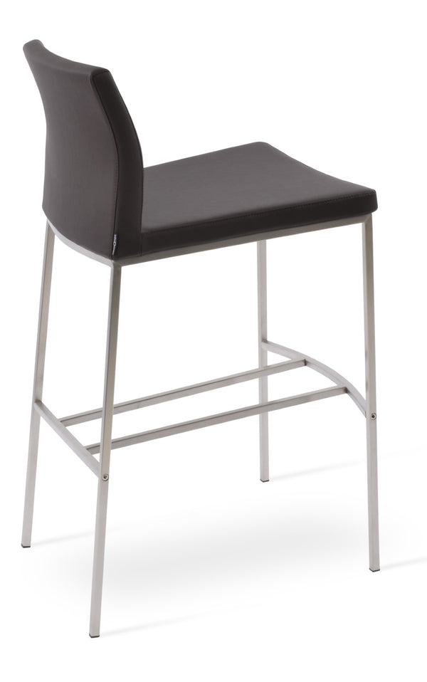 Soho Concept Pasha Modern Metal Barstools & Counterstools - Soft Leatherette, 2-year Guarantee, Durable Design Brown  Soho-concept-dining-chair-09084