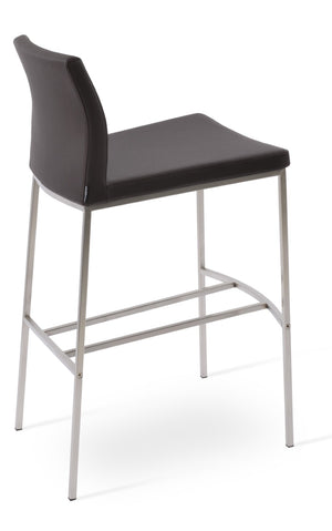 Soho Concept Pasha Modern Metal Barstools & Counterstools - Soft Leatherette, 2-year Guarantee, Durable Design Brown  Soho-concept-dining-chair-09083