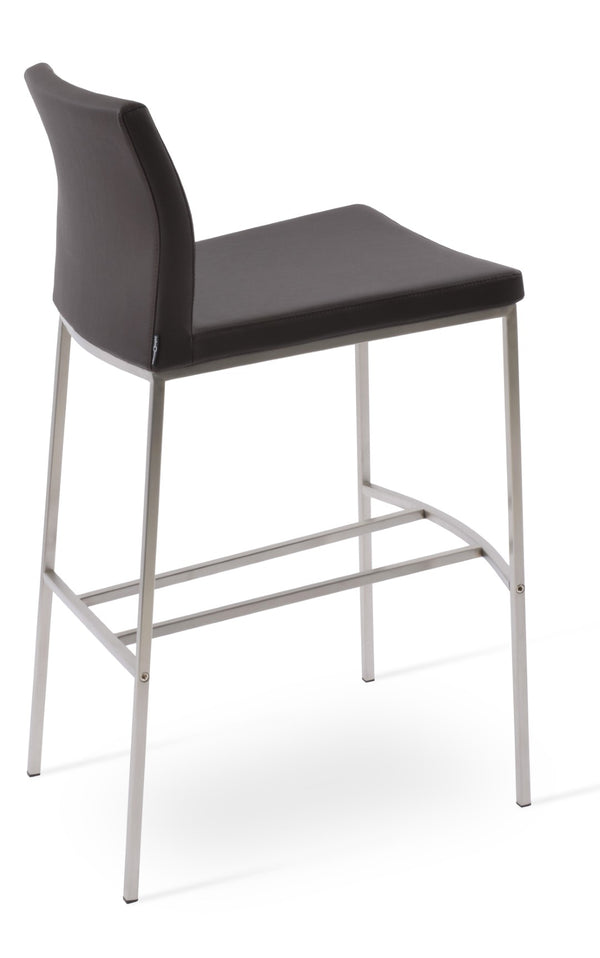 Soho Concept Pasha Modern Metal Barstools & Counterstools - Soft Leatherette, 2-year Guarantee, Durable Design Brown  Soho-concept-dining-chair-09083