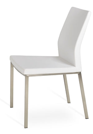 Soho Concept Pasha Metal Dining Chair With Fire-resistant Upholstery - Stylish Chrome Base, Light Grey Design Chrome,White  Soho-concept-dining-chair-04797