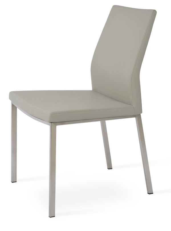 Soho Concept Pasha Metal Dining Chair With Fire-resistant Upholstery - Stylish Chrome Base, Light Grey Design Chrome,Light Grey  Soho-concept-dining-chair-04792