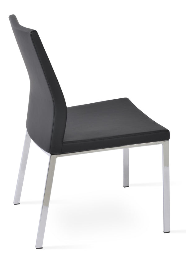 Soho Concept Pasha Metal Dining Chair With Fire-resistant Upholstery - Stylish Chrome Base, Light Grey Design Chrome,Black  Soho-concept-dining-chair-04796