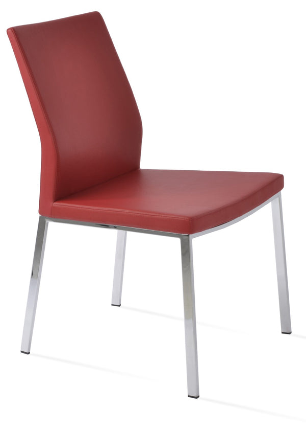 Soho Concept Pasha Metal Dining Chair With Fire-resistant Upholstery - Stylish Chrome Base, Light Grey Design Chrome,Red  Soho-concept-dining-chair-04793