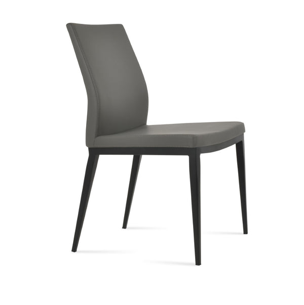 Soho Concept Pasha Mw Dining Chair - Stylish Fire-resistant Leatherette, Strong Metal Base, 2-year Guarantee Black,Grey  Soho-concept-dining-chair-04818