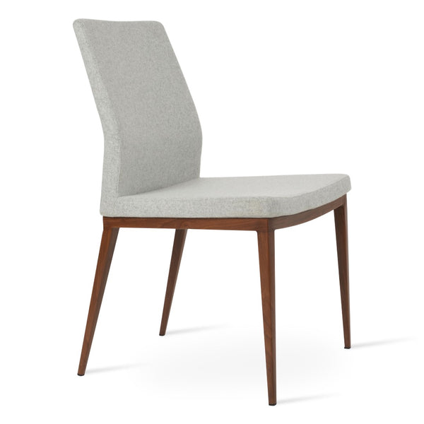 Soho Concept Pasha Mw Dining Chair - Elegant Camira Blazer Wool Fabric, 10-year Guarantee, Black & Dark Grey Walnut,Silver  Soho-concept-dining-chair-04801