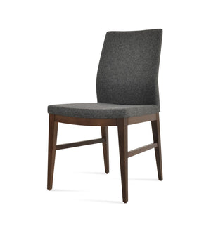 Soho Concept Pasha Wood Counter Bar Dining Chair In Dark Grey Camira Blazer Wool Fabric - 10-year Warranty! Dark Grey  Soho-concept-dining-chair-04823