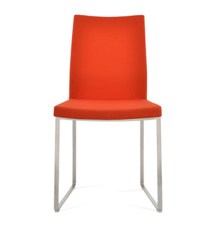 Soho Concept Pasha Wood Counter Bar Dining Chair In Dark Grey Camira Blazer Wool Fabric - 10-year Warranty! Orange  Soho-concept-dining-chair-04826