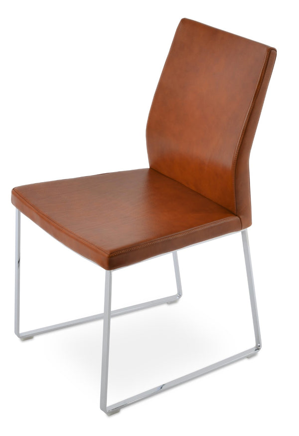 Soho Concept Pasha Sled Dining Chair In Soft Cream - Stylish Leatherette Design With 2-year Guarantee Included! Amber  Soho-concept-dining-chair-04855