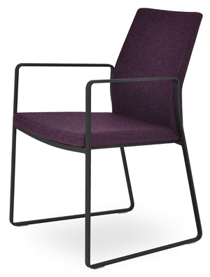 Soho Concept Pasha Mw Contemporary Dining Chair - Stylish Metal Base, Multiple Fabrics, 10-year Guarantee, Chic Design Black  Soho-concept-dining-chair-04867