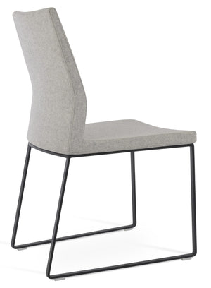 Soho Concept Pasha Sled Dining Chair In Orange - Luxurious Camira Blazer Wool Fabric With 10-year Guarantee! Black,Silver  Soho-concept-dining-chair-04873