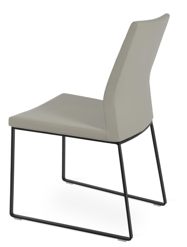 Soho Concept Pasha Sled Dining Chair In Soft Cream - Stylish Leatherette Design With 2-year Guarantee Included! Black,Light Grey  Soho-concept-dining-chair-04874