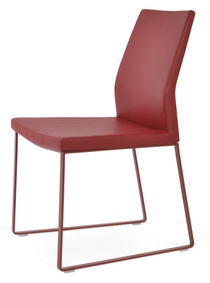 Soho Concept Pasha Sled Dining Chair In Soft Cream - Stylish Leatherette Design With 2-year Guarantee Included! Red  Soho-concept-dining-chair-04884