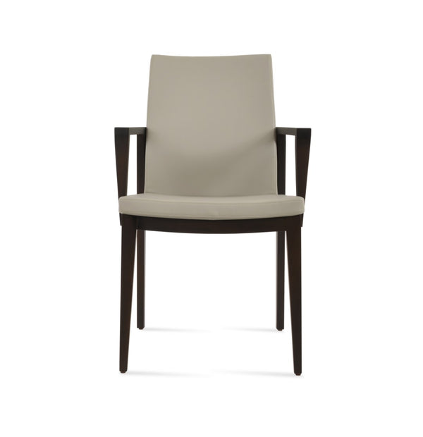 Soho Concept Pasha Wood Armchair Dining Chair - Elegant Leatherette Seat, 2-year Guarantee, 350 Lb Capacity Light Grey  Soho-concept-dining-chair-04982