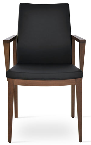 Soho Concept Pasha Wood Armchair Dining Chair - Durable Beech With Stylish Upholstery Options & 10-year Guarantee Walnut,Black  Soho-concept-dining-chair-04935