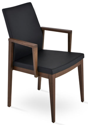Soho Concept Pasha Wood Armchair Dining Chair - Durable Beech With Stylish Upholstery Options & 10-year Guarantee Walnut,Black  Soho-concept-dining-chair-04936