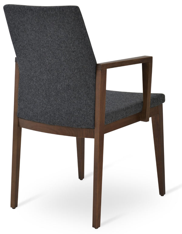 Soho Concept Pasha Wood Armchair Dining Chair - Durable Beech With Stylish Upholstery Options & 10-year Guarantee Walnut,Dark Grey  Soho-concept-dining-chair-04928