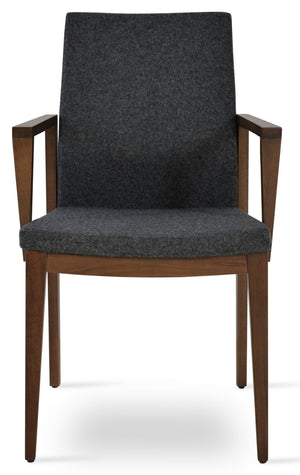 Soho Concept Pasha Wood Armchair Dining Chair - Durable Beech With Stylish Upholstery Options & 10-year Guarantee Walnut,Dark Grey  Soho-concept-dining-chair-04927