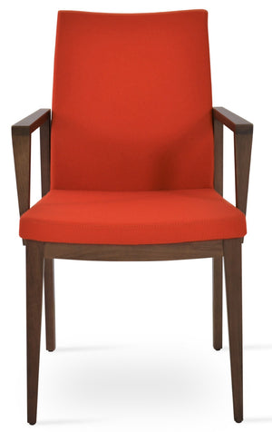 Soho Concept Pasha Wood Armchair Dining Chair - Durable Beech With Stylish Upholstery Options & 10-year Guarantee Walnut,Orange  Soho-concept-dining-chair-04930