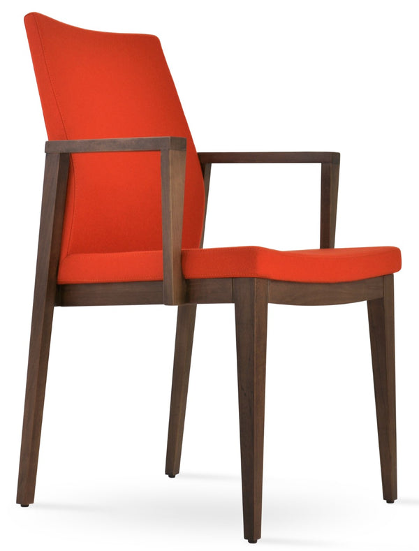 Soho Concept Pasha Wood Armchair Dining Chair - Durable Beech With Stylish Upholstery Options & 10-year Guarantee Walnut,Orange  Soho-concept-dining-chair-04929