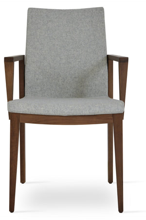 Soho Concept Pasha Wood Armchair Dining Chair - Durable Beech With Stylish Upholstery Options & 10-year Guarantee Walnut,Silver  Soho-concept-dining-chair-04932
