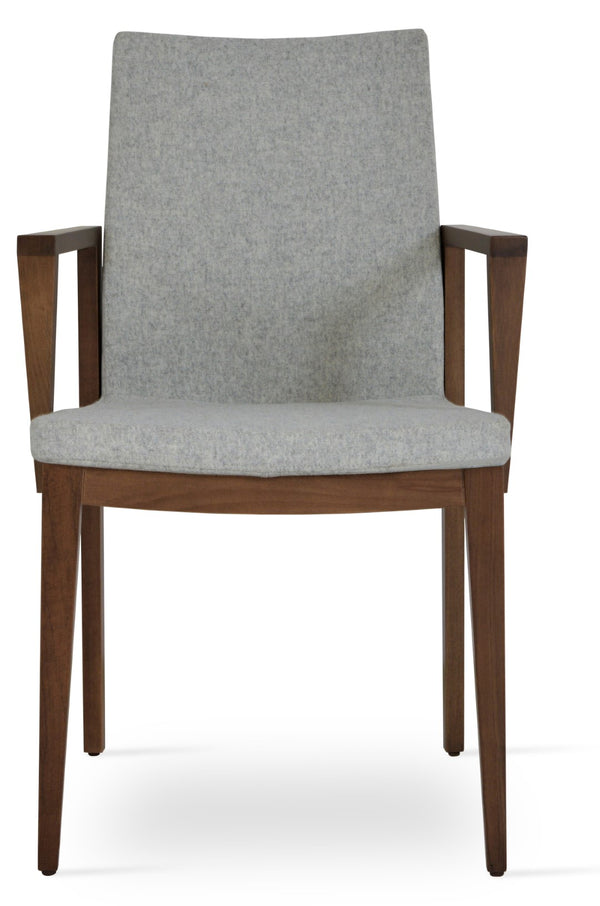 Soho Concept Pasha Wood Armchair Dining Chair - Durable Beech With Stylish Upholstery Options & 10-year Guarantee Walnut,Silver  Soho-concept-dining-chair-04932