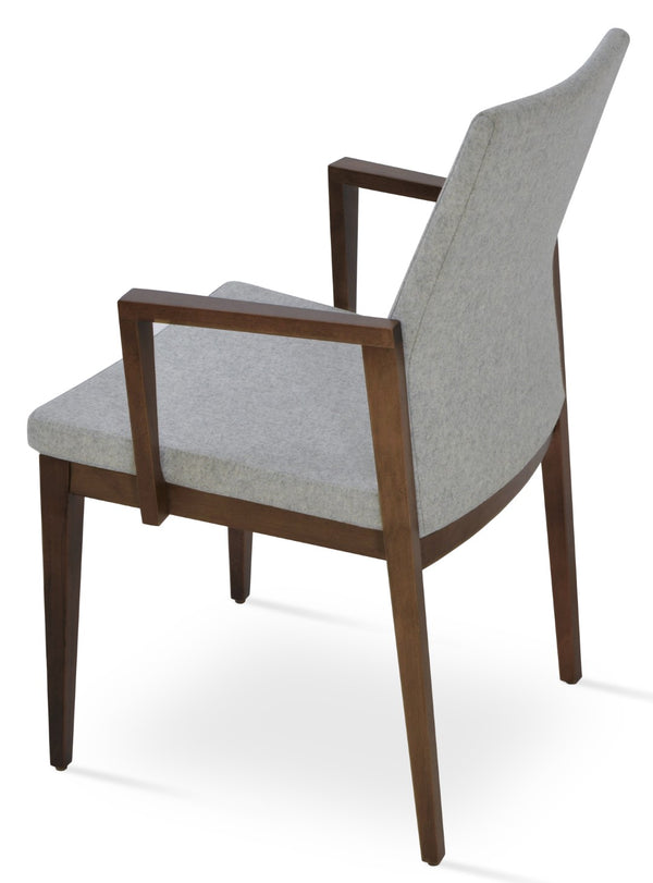 Soho Concept Pasha Wood Armchair Dining Chair - Durable Beech With Stylish Upholstery Options & 10-year Guarantee Walnut,Silver  Soho-concept-dining-chair-04932