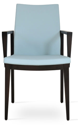 Soho Concept Pasha Wood Armchair Dining Chair - Elegant Leatherette Seat, 2-year Guarantee, 350 Lb Capacity Skyblue  Soho-concept-dining-chair-04942