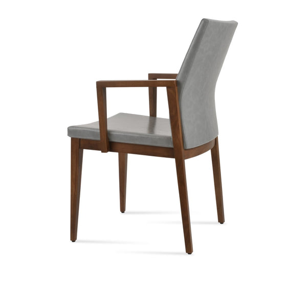 Soho Concept Pasha Wood Armchair Dining Chair - Durable Beech With Stylish Upholstery Options & 10-year Guarantee Walnut,Light Grey  Soho-concept-dining-chair-04919