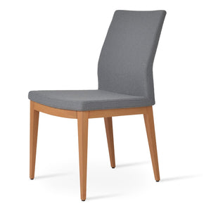 Soho Concept Pasha Wood Dining Chair - Stylish & Durable, 400 Lbs Capacity, Camira Boucle Or Leather Upholstery Natural,Grey  Soho-concept-dining-chair-04948