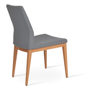 Soho Concept Pasha Wood Dining Chair - Stylish & Durable, 400 Lbs Capacity, Camira Boucle Or Leather Upholstery Natural,Grey  Soho-concept-dining-chair-04948