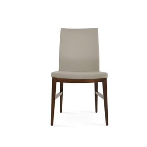 Soho Concept Pasha Wood Armchair Dining Chair - Elegant Leatherette Seat, 2-year Guarantee, 350 Lb Capacity Light Grey  Soho-concept-dining-chair-04971