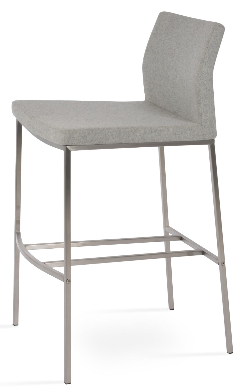 Soho Concept Pasha Metal Barstools & Counterstools - Durable Wool Fabric, 10-year Guarantee, Stylish Design Silver  Soho-concept-dining-chair-09056