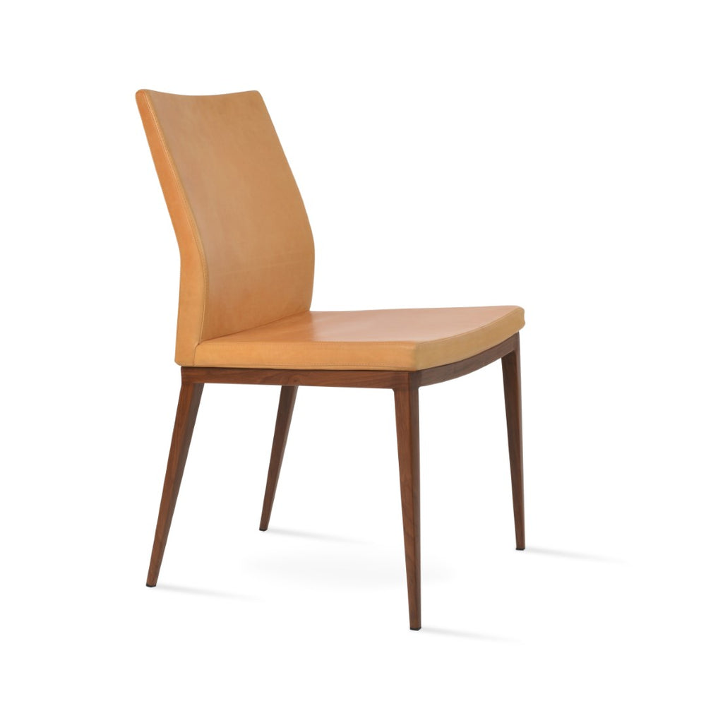Soho Concept Pasha Mw Dining Chair - Premium Camira Boucle Fabric, Genuine Leather, 10-year Guarantee, Walnut Finish Walnut  Soho-concept-dining-chair-04805