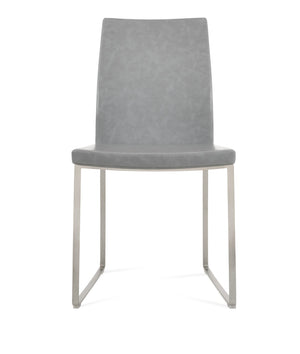 Soho Concept Pasha Sled Dining Chair - Premium Upholstery Options & Strong Base, 10-year Guarantee, Stylish Design Light Grey  Soho-concept-dining-chair-04849