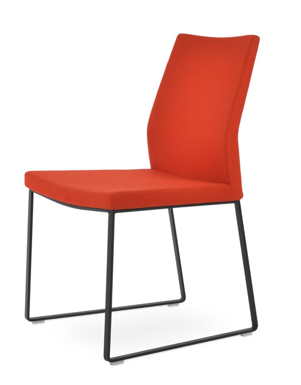 Soho Concept Pasha Sled Dining Chair In Orange - Luxurious Camira Blazer Wool Fabric With 10-year Guarantee! Black,Orange  Soho-concept-dining-chair-04875