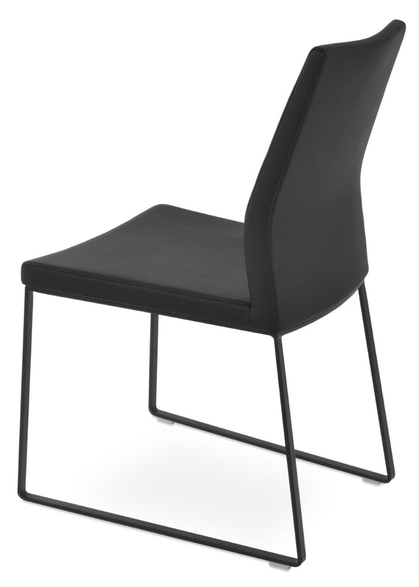 Soho Concept Pasha Sled Dining Chair In Soft Cream - Stylish Leatherette Design With 2-year Guarantee Included! Black  Soho-concept-dining-chair-04876